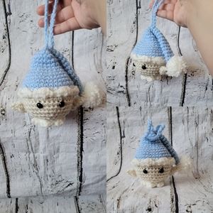 New Light blue elf ornament